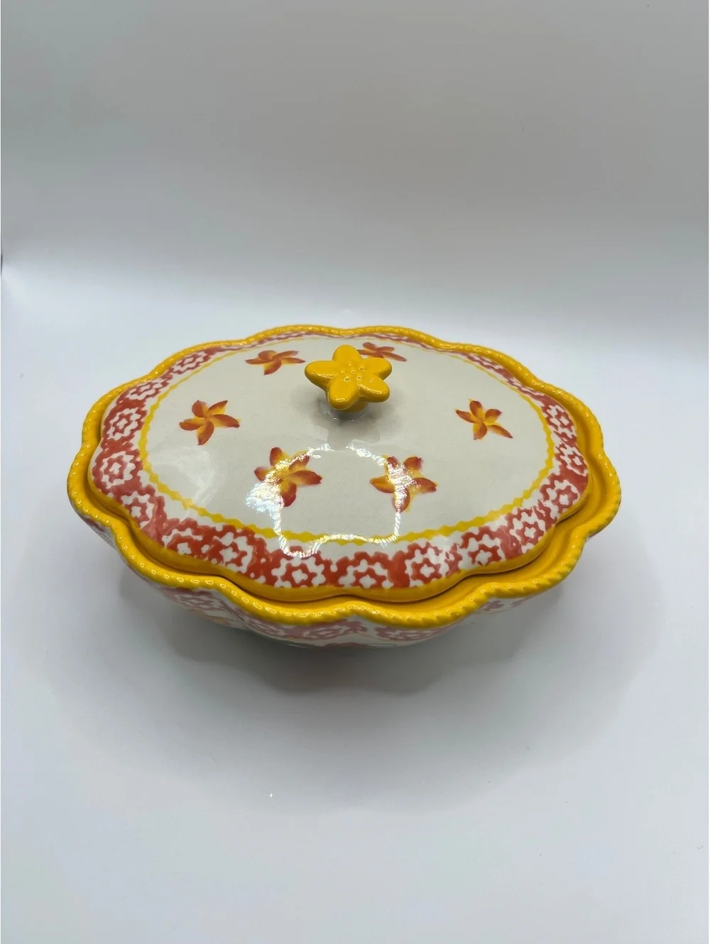 New Temp-rations by Tara handmade Ceramic Fall Pumpkin mini casserole bakeware